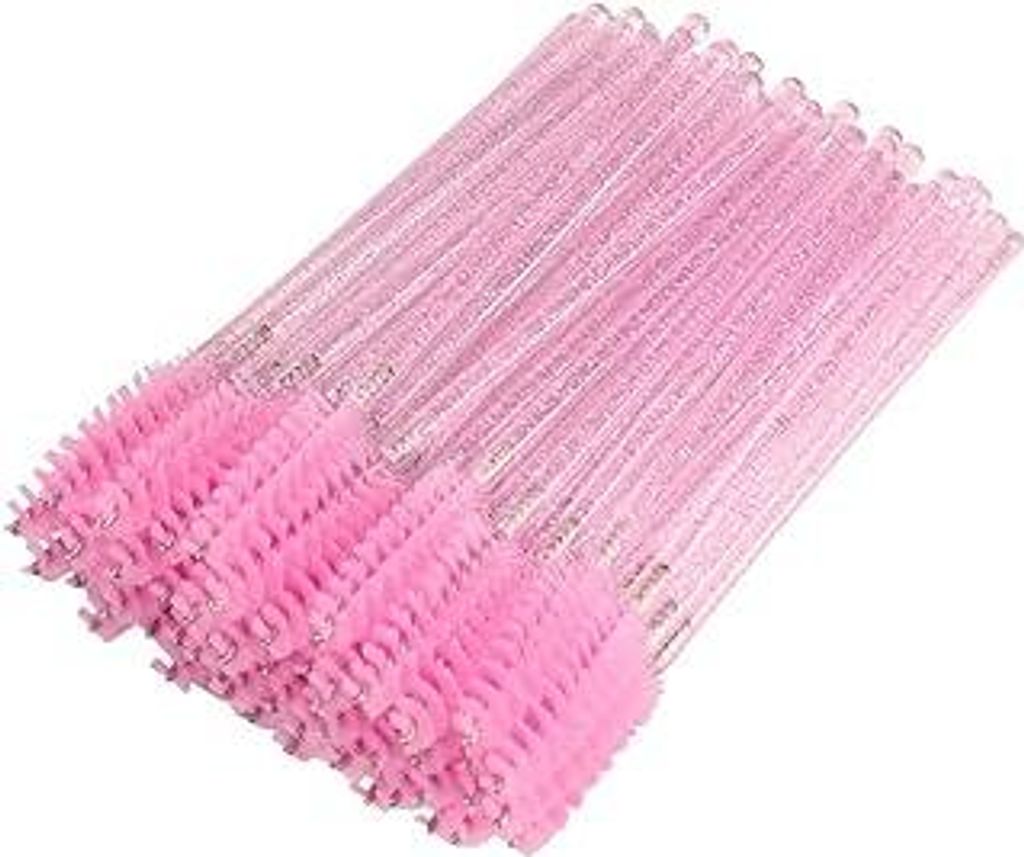 ATOMUS 100 Stücke Mascara Pinsel Einweg Mascara Stäbe Applikator Wimpernbürsten Wimpern Make-Up Applikatoren Kosmetik Pinsel Kit (100pcs Pink)