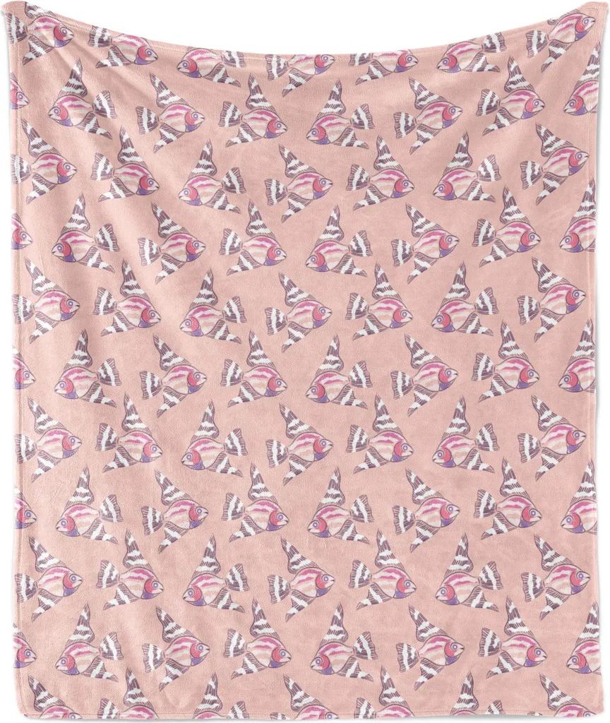 ABAKUHAUS Copriletto in Pile Flanella 125x175 cm Pesci Angelo