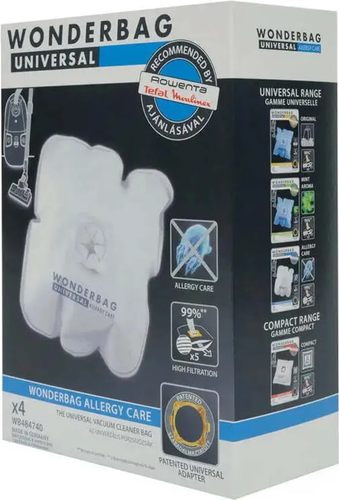 Sacchetti Rowenta WB484740 WonderBag Endura 4 pz - Spedizione Rapida