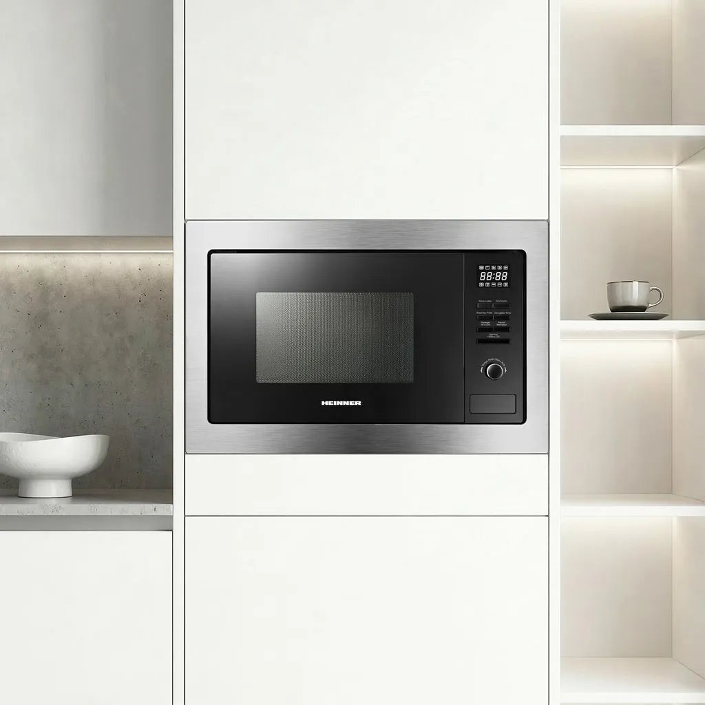 Four Micro-ondes Combiné Grill Encastrable 25L Heinner Argent et Noir - 3