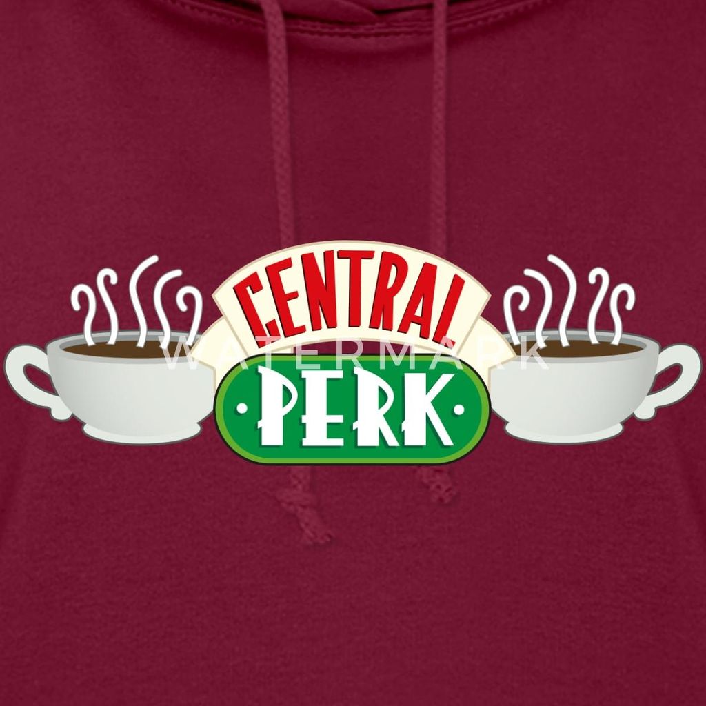 Spreadshirt Friends Central Perk Damen Hoodie, XL, Bordeaux