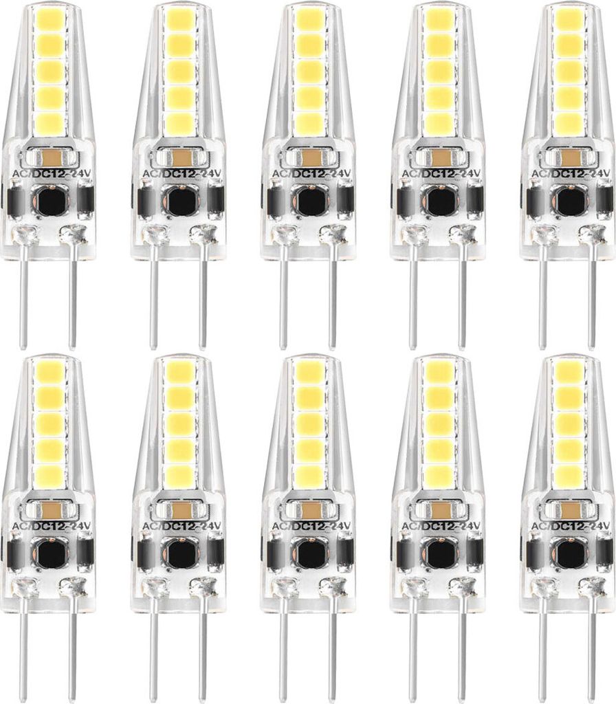 10 x LED Leuchtmittel Stiftsockellampe 2W = 25W G4 klar SMD 210lm 360° Tageslicht 6500K kaltweiß