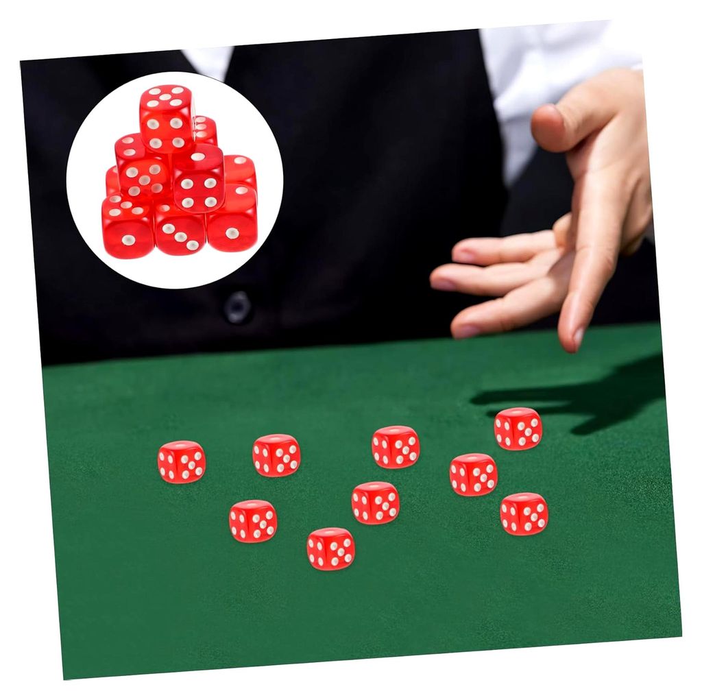 10 Stück 6-seitige bunte Acrylwürfel mit abgerundeten Ecken, tragbares Würfelset für Partyspiele, Brettspiele, Lernspielzeug und Spielzubehör