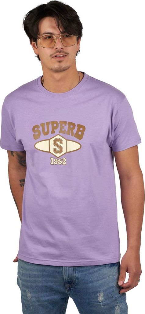 Superb University SPRBCA-2201 Kurzarm-Rundhals-T-Shirt für Herren