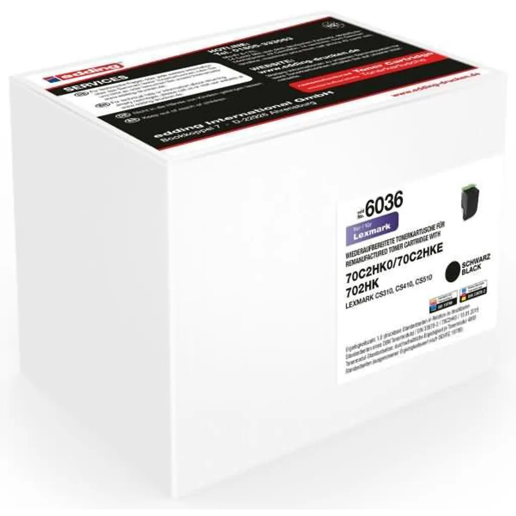 Toner noir edding EDD-6036 remplace Lexmark 70C2HK0 haute capacité