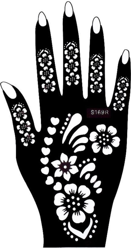 Henna Tattoo Schablone für die Rechte Hand