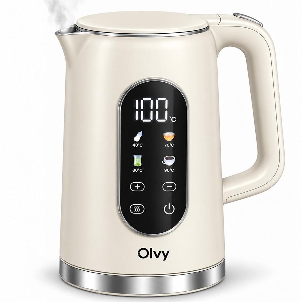 Olvy Wasserkocher Creme, Temperatureinstellung 1,7L – Produktbild 
