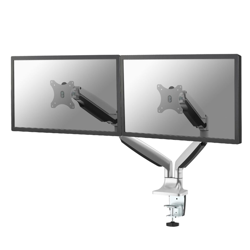 NM-D750DSILVER / NeoMounts Flat Screen Desk mount (10-32") desk clamp/grommet / für 2 Screens / max 18kg / silber