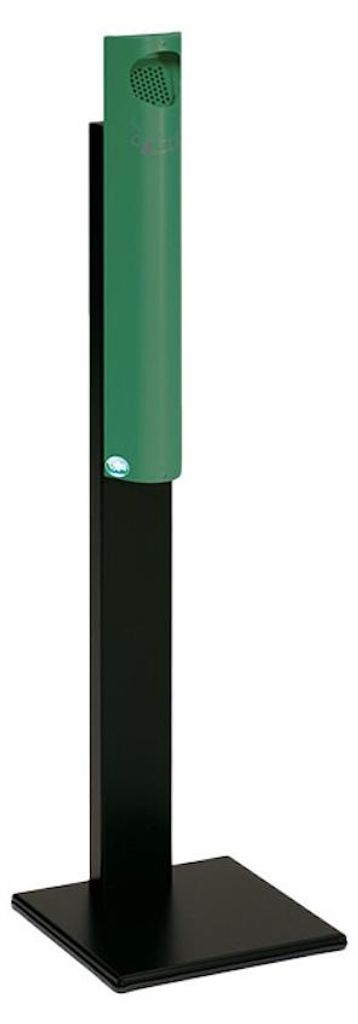 Praktischer Wandascher mit Abstreifblech | mit Standfuß | 3,5 Liter, HxBxT 125x31x31cm | Verzinkter Stahl | Grün