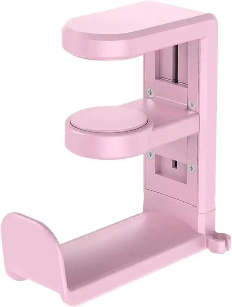 Support universel pour écouteurs rose poudré en aluminium robuste