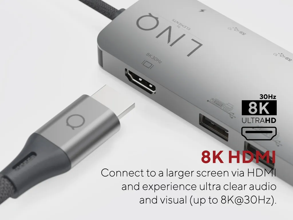 Adaptateur USB-C Vidéo 8K et Audio 7.1 avec Transfert Rapide 10 Gbps Pro