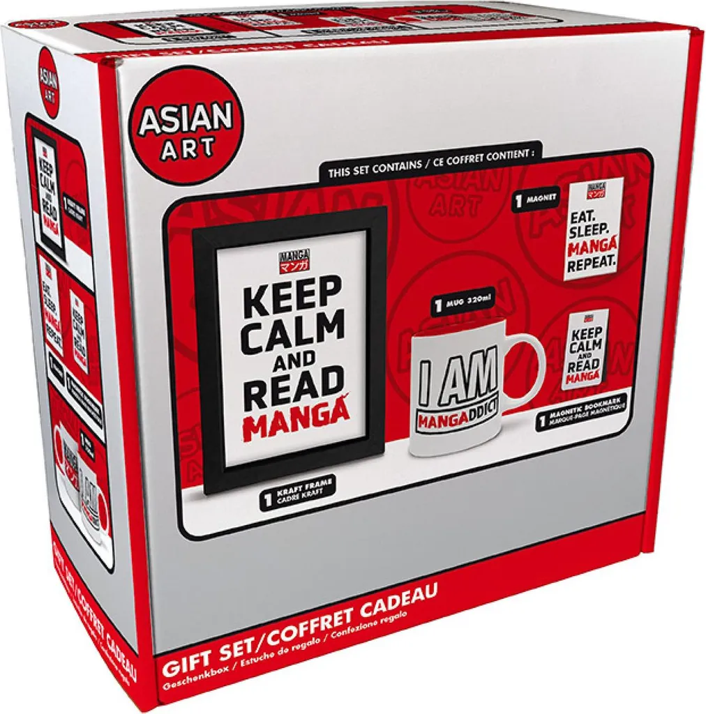 Mug 320ml Art Asiatique avec Marque-page Aimanté et Cadre Kraft Naturel