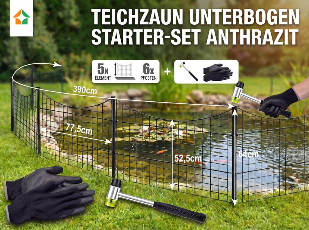 Recinzione per laghetto con arco inferiore e kit iniziale - Immagine del prodotto 