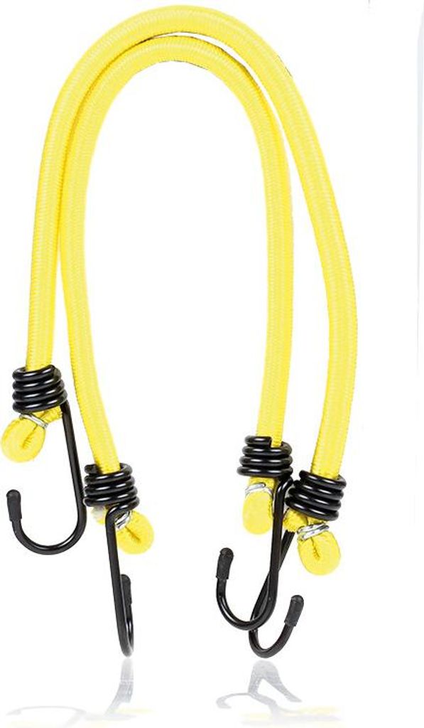 alca Gepäckspanner 2 St. 40cm gelb Spanngurte Expander mit Stahlhaken verstellbar & dehnbar - für Auto Fahrrad Motorrad Möbel & Transport