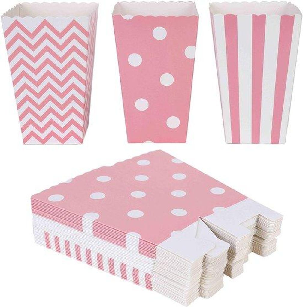 Kartonschachtel 12*7 cm rosa für Popcorn und Süßigkeiten