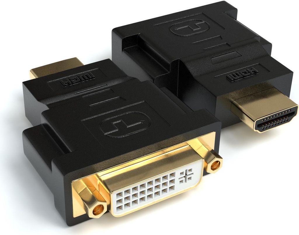 DVI-I (24+5) zu HDMI Adapter DVI Buchse auf HDMI Stecker, 2 Stück