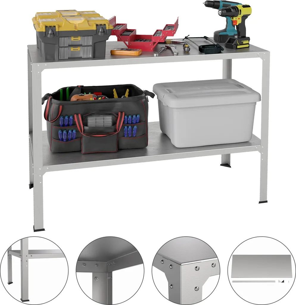 Étagère d'atelier modulable acier galvanisé charge 300kg montage simple