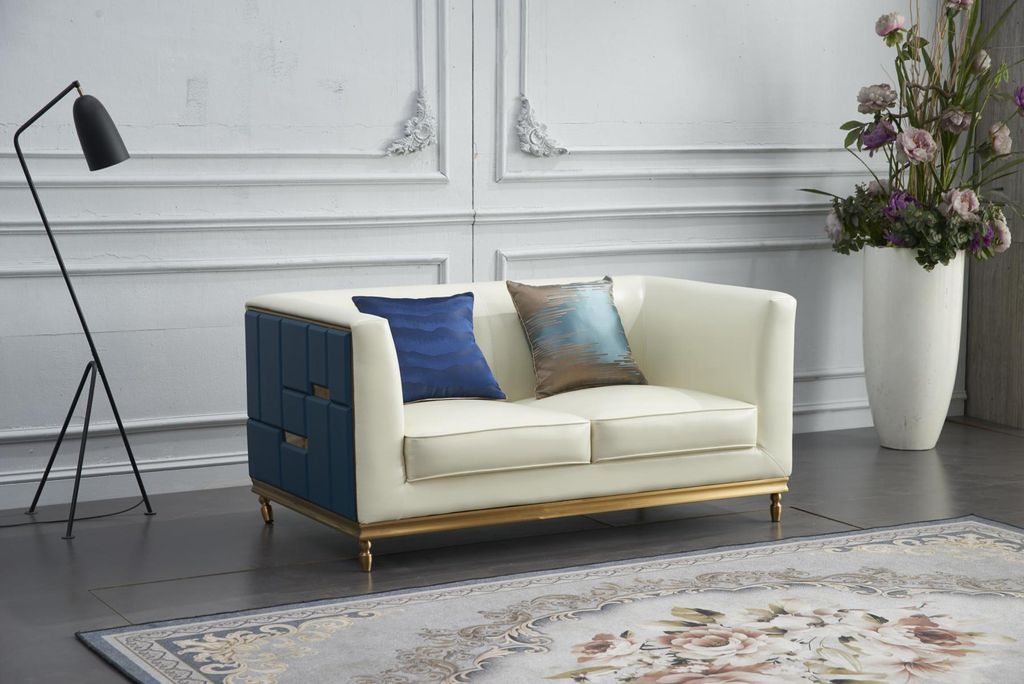 Sofa Couch Design Polster Modern Grau Kunstleder Sofas 2 Sitzer Zweisitzer Neu