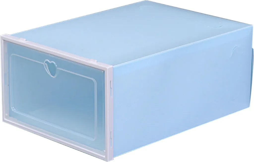Rangement chaussures empilable bleu avec tiroir transparent x20