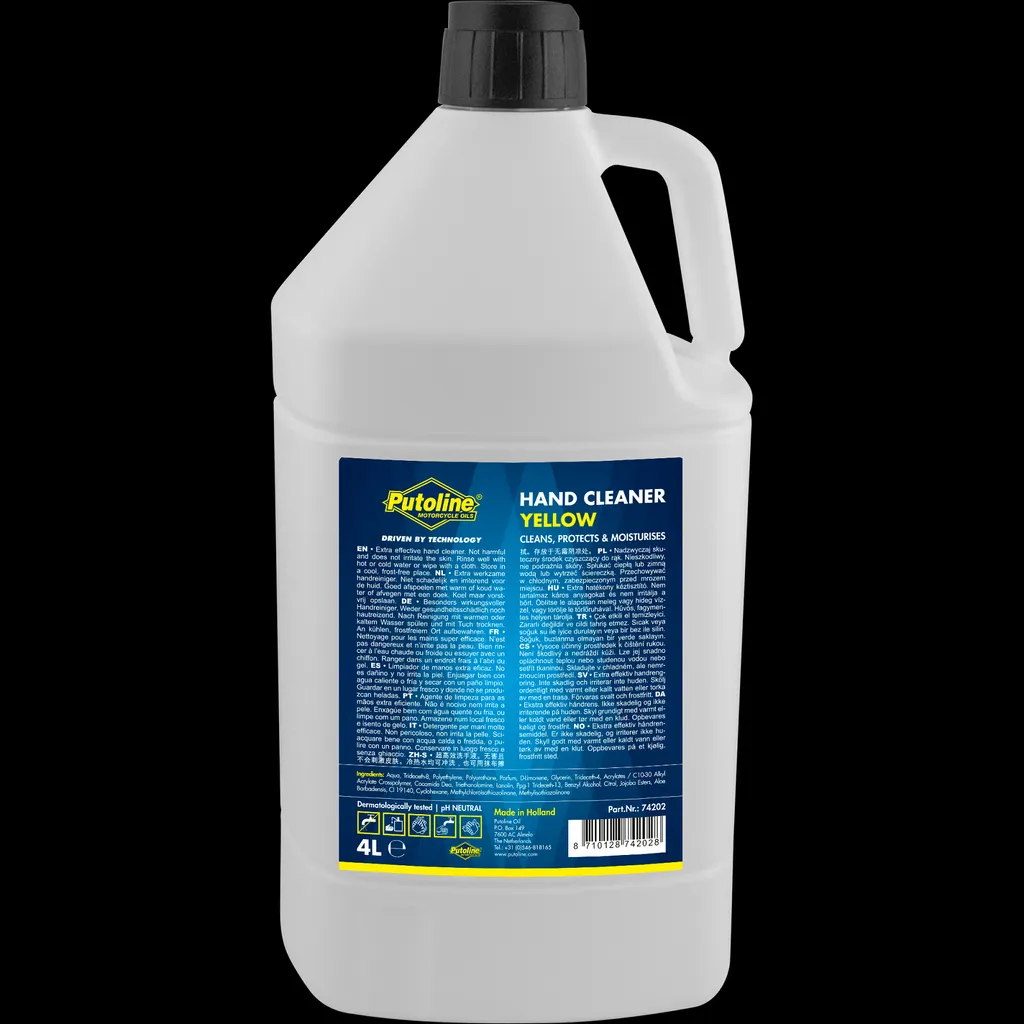 Nettoyant mains Putoline Yellow cartouche 4L pour atelier mécanique