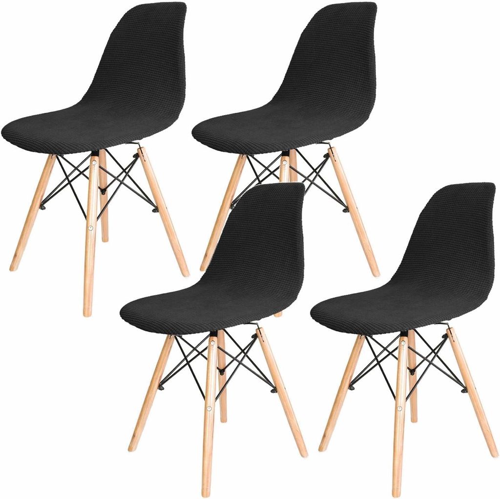 Hochwertige Stretch-Stuhlhussen, 4er-Set, moderne Stretch-Stuhlhussen, universelle Jacquard-Stuhlhussen, waschbar und abnehmbar für Esszimmer, Hot...