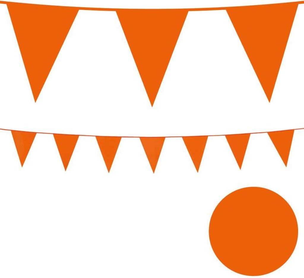 XL Wimpel Girlande aus Folie in Orange - 10 Meter
