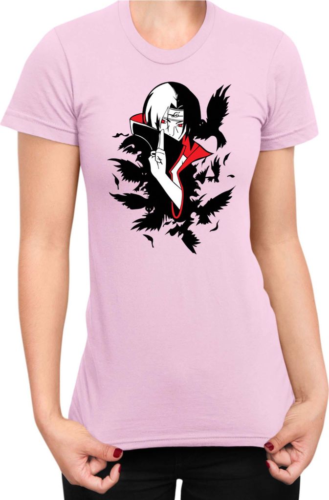 Damen T-Shirt Naruto Itachi Crows, Lady S / Hellrosa