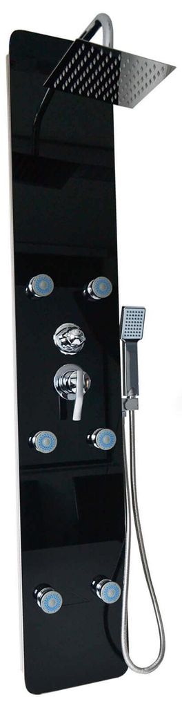 HOME DELUXE - Duschpaneel - DIVE Schwarz - Maße: 150 x 25 x Produktbild 