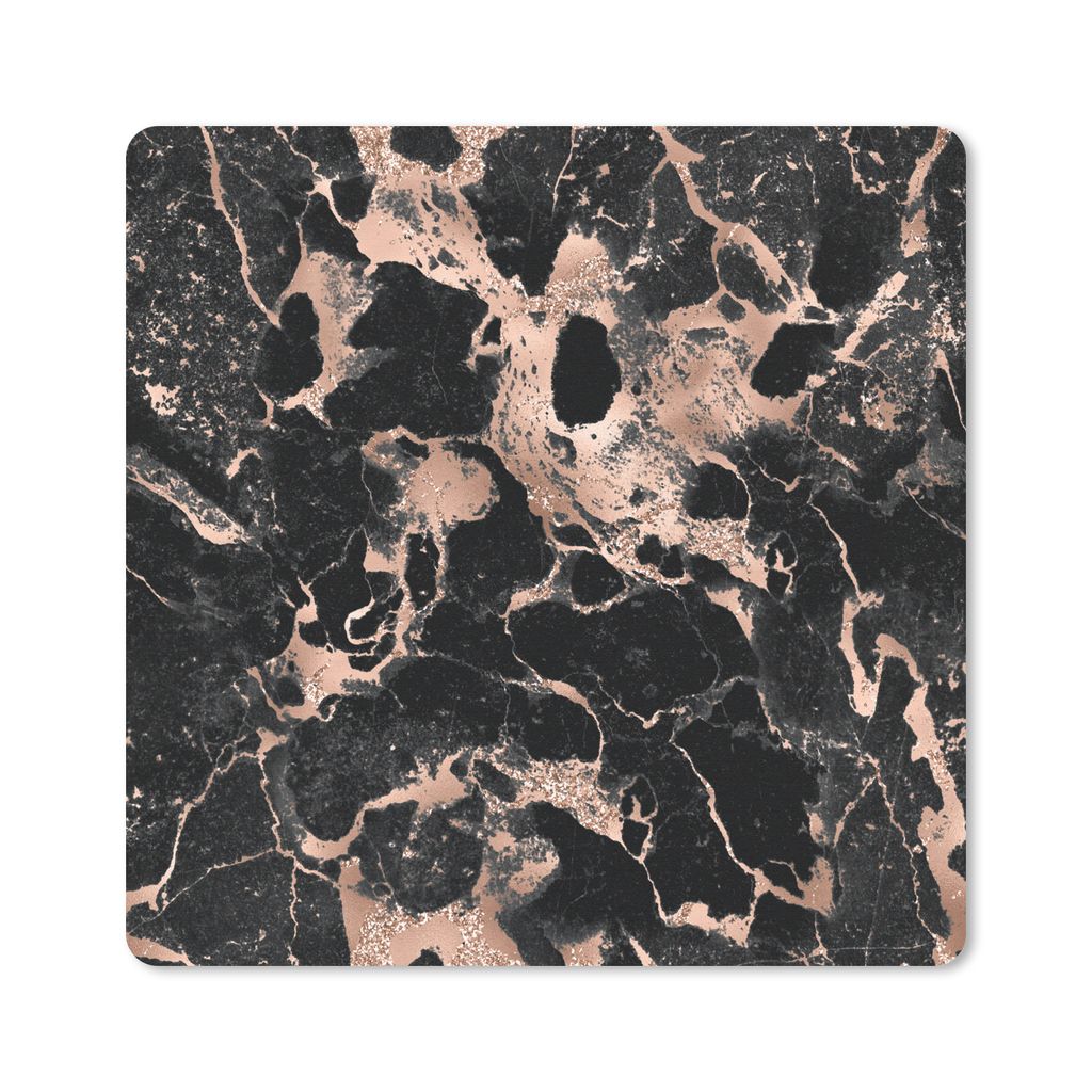 MuchoWow® Mauspad Mousepad Marmor - Schwarz - Roségold Produktbild 
