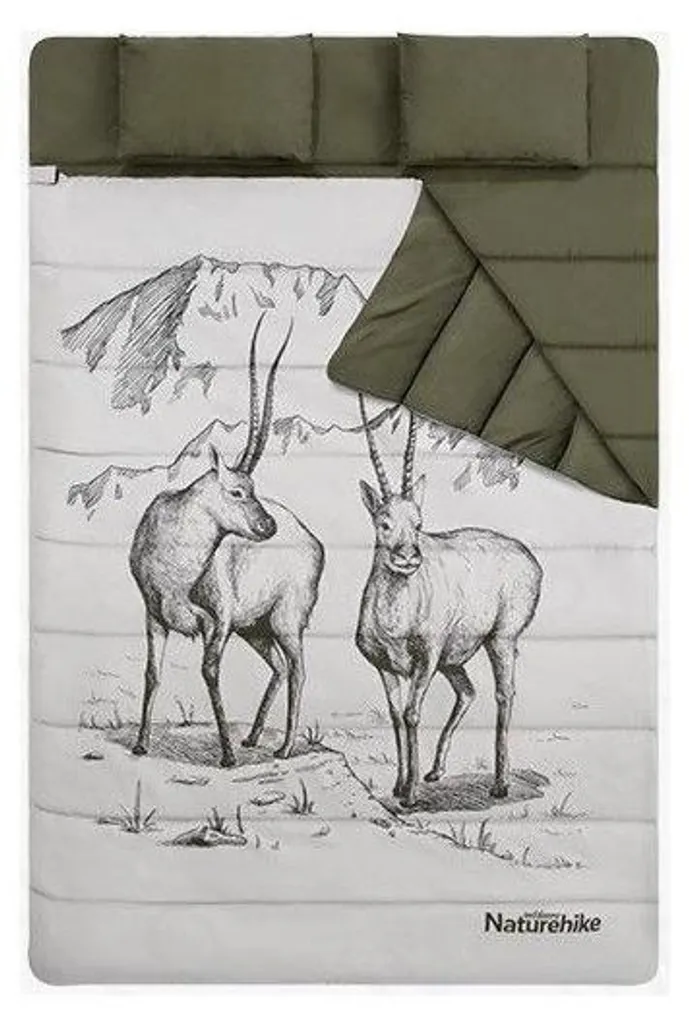 Sac de couchage de randonnée duo Naturehike gris 2 personnes 215x145