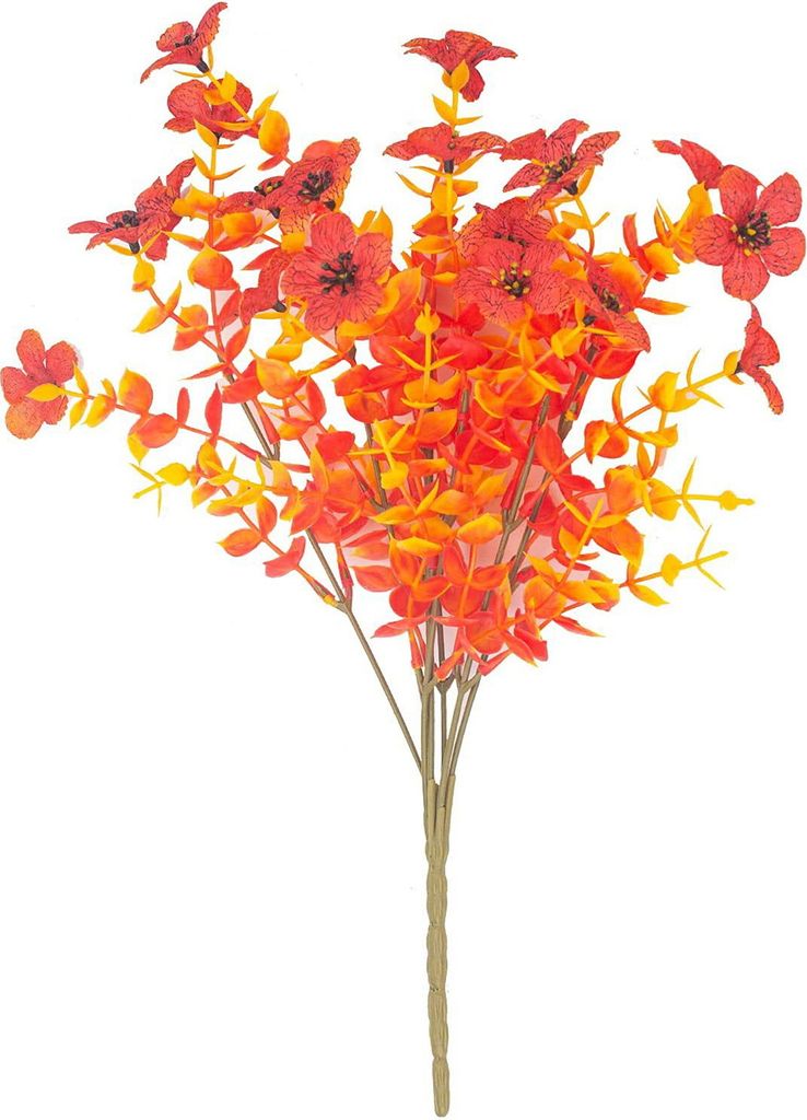 Künstlicher Herbstbuchsbaum, kein Gießen erforderlich, realistischer langer Zweig, UV-beständig, künstliche Sträucher, Pflanze für Garten, Ve...