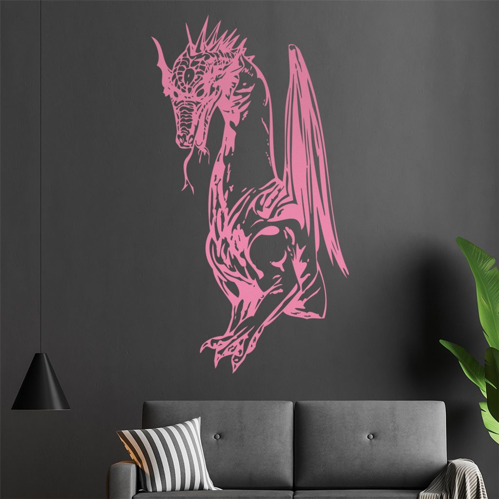 Drachen Wandtattoo in 6 Größen - Wandaufkleber Wall Sticker - Dekoration, Küche, Wohnzimmer, Schlafzimmer, Badezimmer