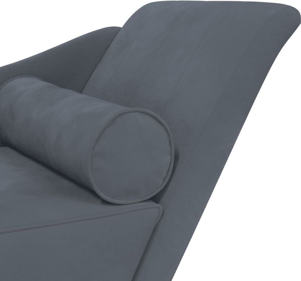 vidaXL Chaiselongue mit Kissen Dunkelgrau Samt Produktbild 6