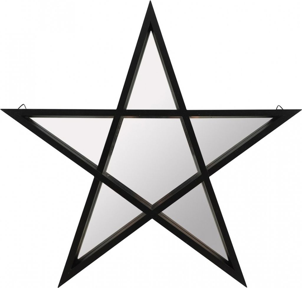 Pentagramm Spiegel mit schwarzem Rahmen 40cm