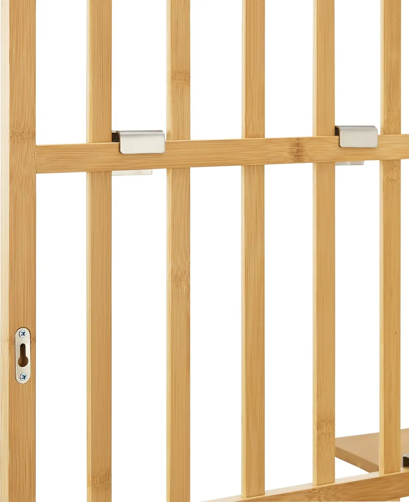 Panneau mural de rangement Røst 120cm - Étagère design en bois bambou - 9