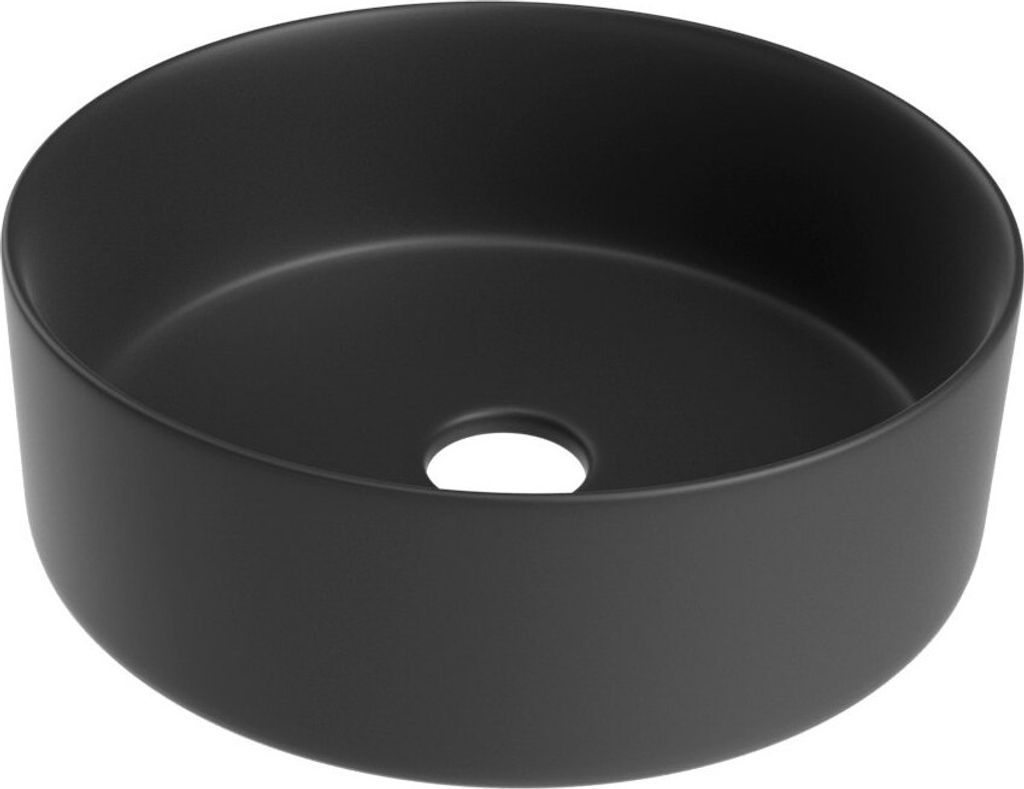 Bad - Waschbecken Dhule 26, Farbe: Schwarz matt – 12 x 36 x 36 cm (H x B x T)