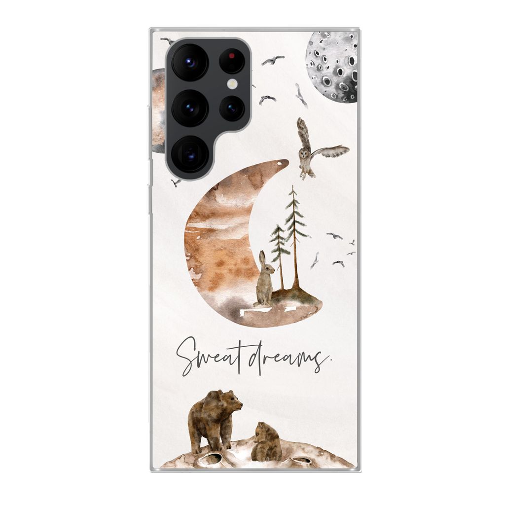 MuchoWow Handyhülle Schutzhülle Hülle für Samsung Galaxy S22 Ultra Kinder - Tiere - Sprichwörter Silikon Softcase Handy Hülle - Abbildung