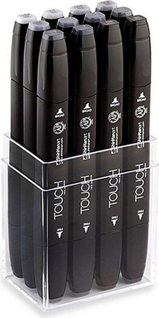 ShinHanart Touch Twin Marker Cool Grey 12er Set Grafikmarker Box Design