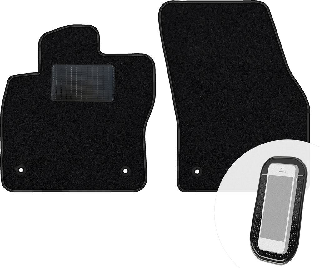 moto-MOLTICO Vorne Fußmatten Auto Velours Autoteppiche Schwarz Automatten Set 2-teilig passend für VW e-Golf 2014-2019