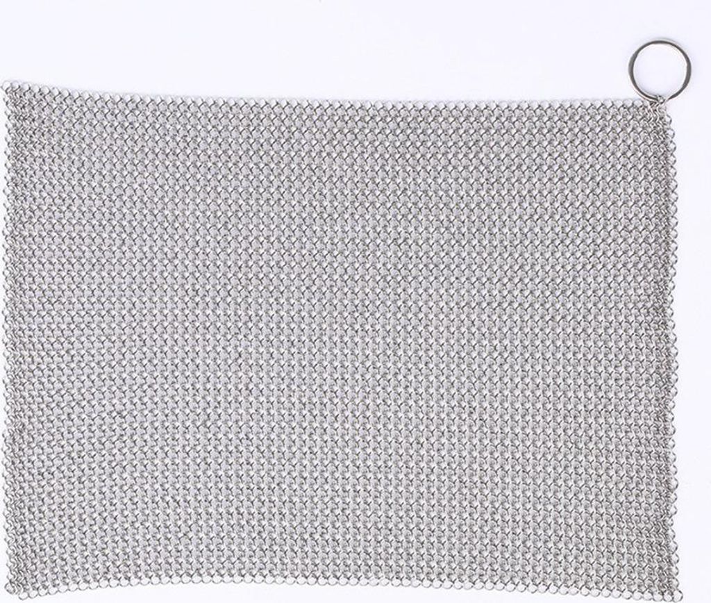 INF Quadratisches Feinring-Gusseisenpfannen-Reinigungsnetz 4 Zoll
