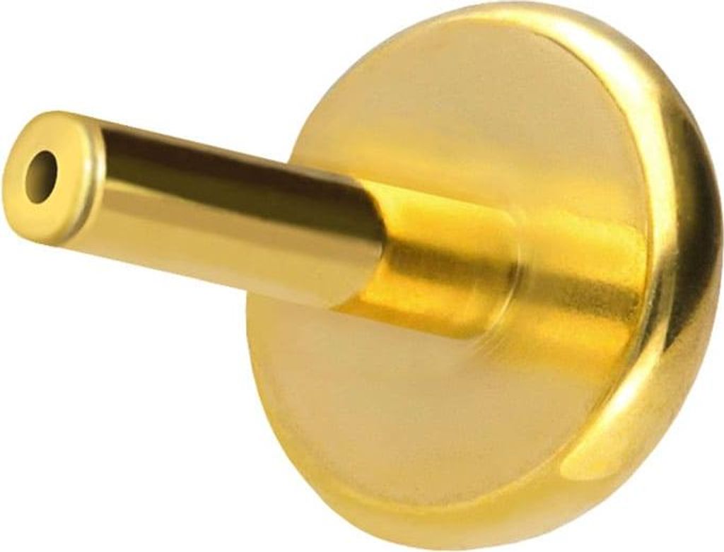 Ohrpiercing, Nasenpiercing Titan Labret mit Push Fit ohne Kugel Gold Stablänge: 6mm | Stabstärke: 0,8mm