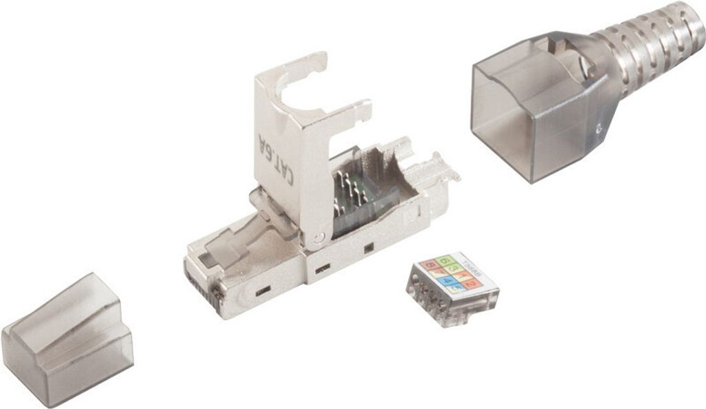 cat. 6A Tool-less RJ45 Stecker mit Knickschutz ges