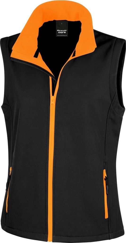 Result Core Damen Softshell-Weste, bedruckbar RW3698 (M) (Schwarz/Orange)