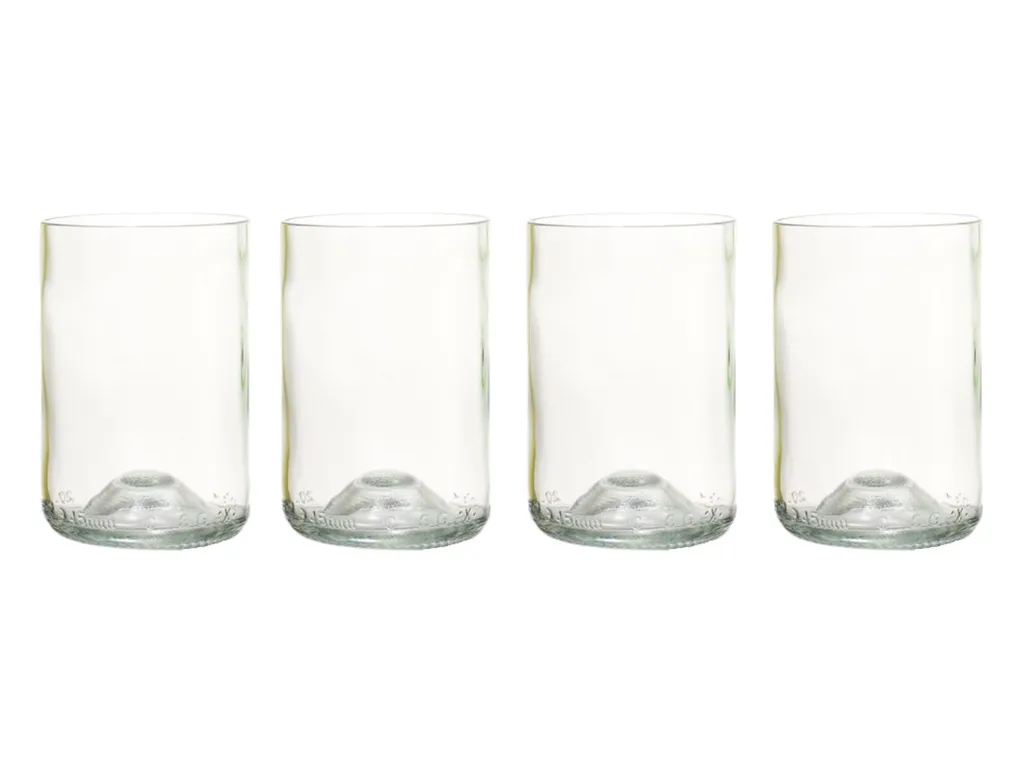 Leonardo Vesuvio Set 4 Bicchieri In Vetro Fatti A Mano 330 Ml – Organico, Trasparenti, Lavabili In Lavastoviglie, Per Acqua E Cocktail
