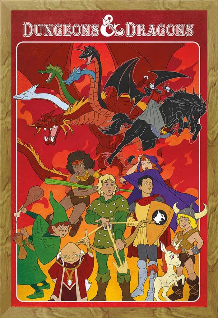 Poster D&D Serie Animata 1983 + Cornice Shinsuke Rovere Maxi