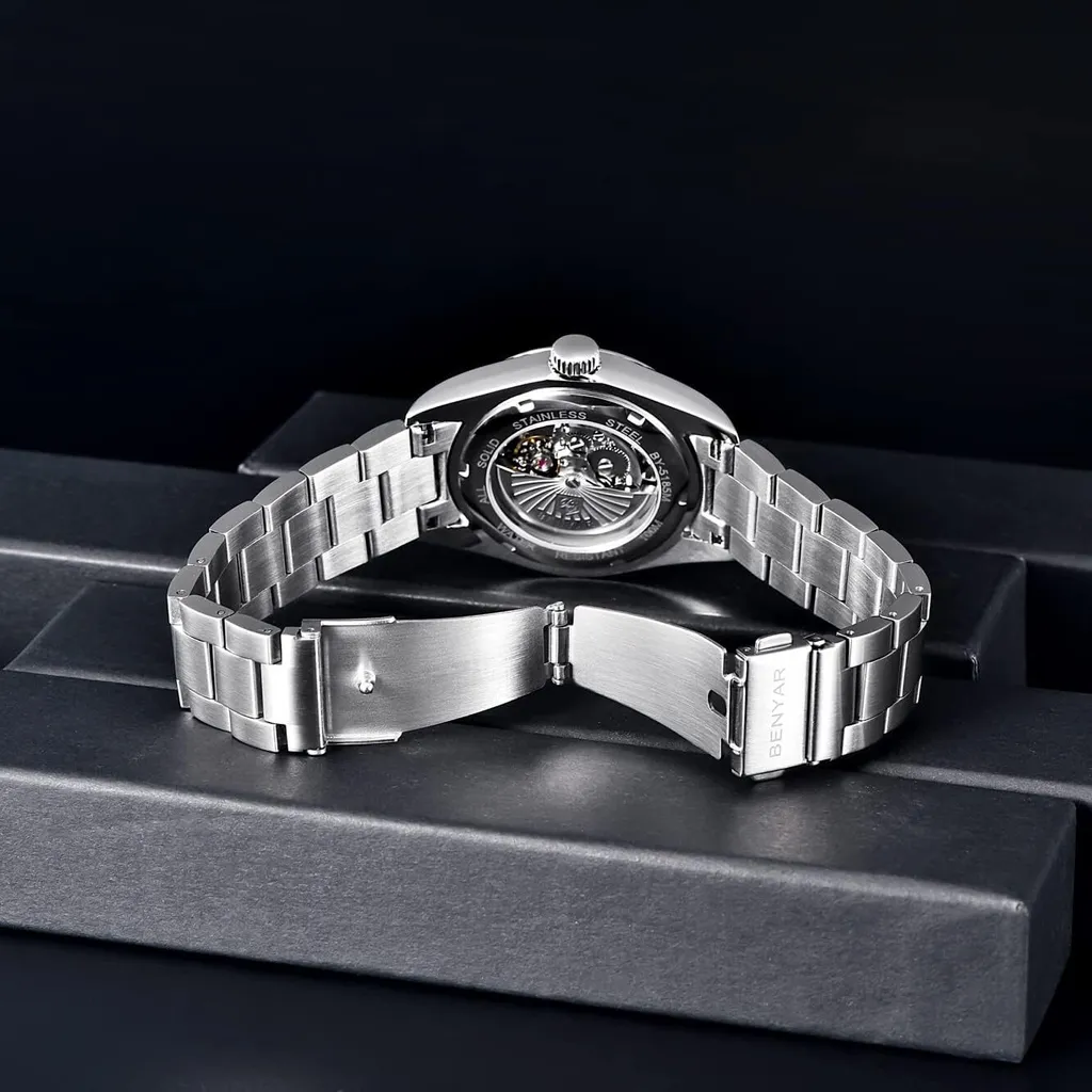 Orologio Meccanico Automatico da Uomo - Acciaio Inox e Data - 4