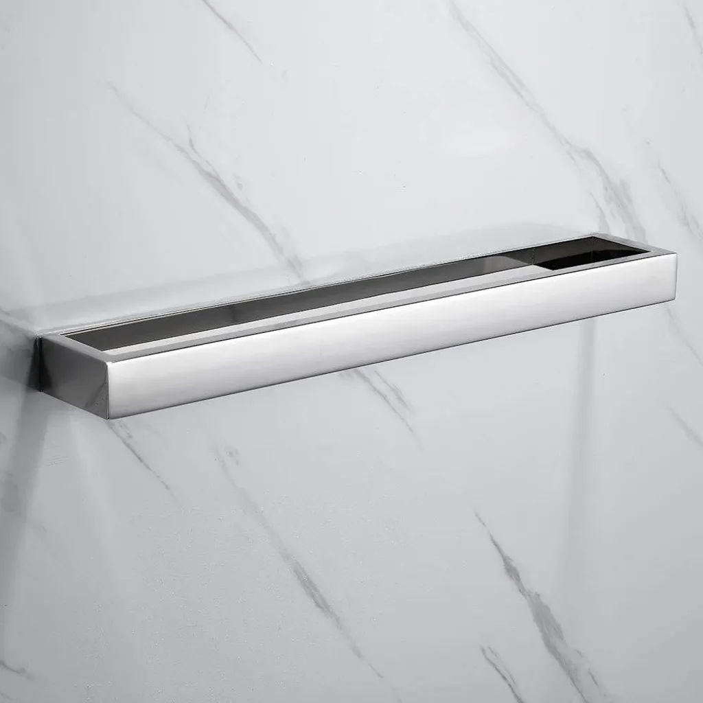 Porte-serviettes inox chromé adhésif résistant à la rouille pour douche