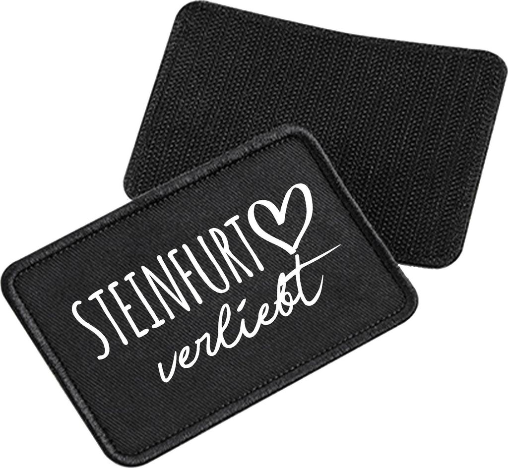 Huuraa Patch Steinfurt verliebt Black 10 x 6,5cm Baumwolle Klettpatch für Mütze Geschenkidee