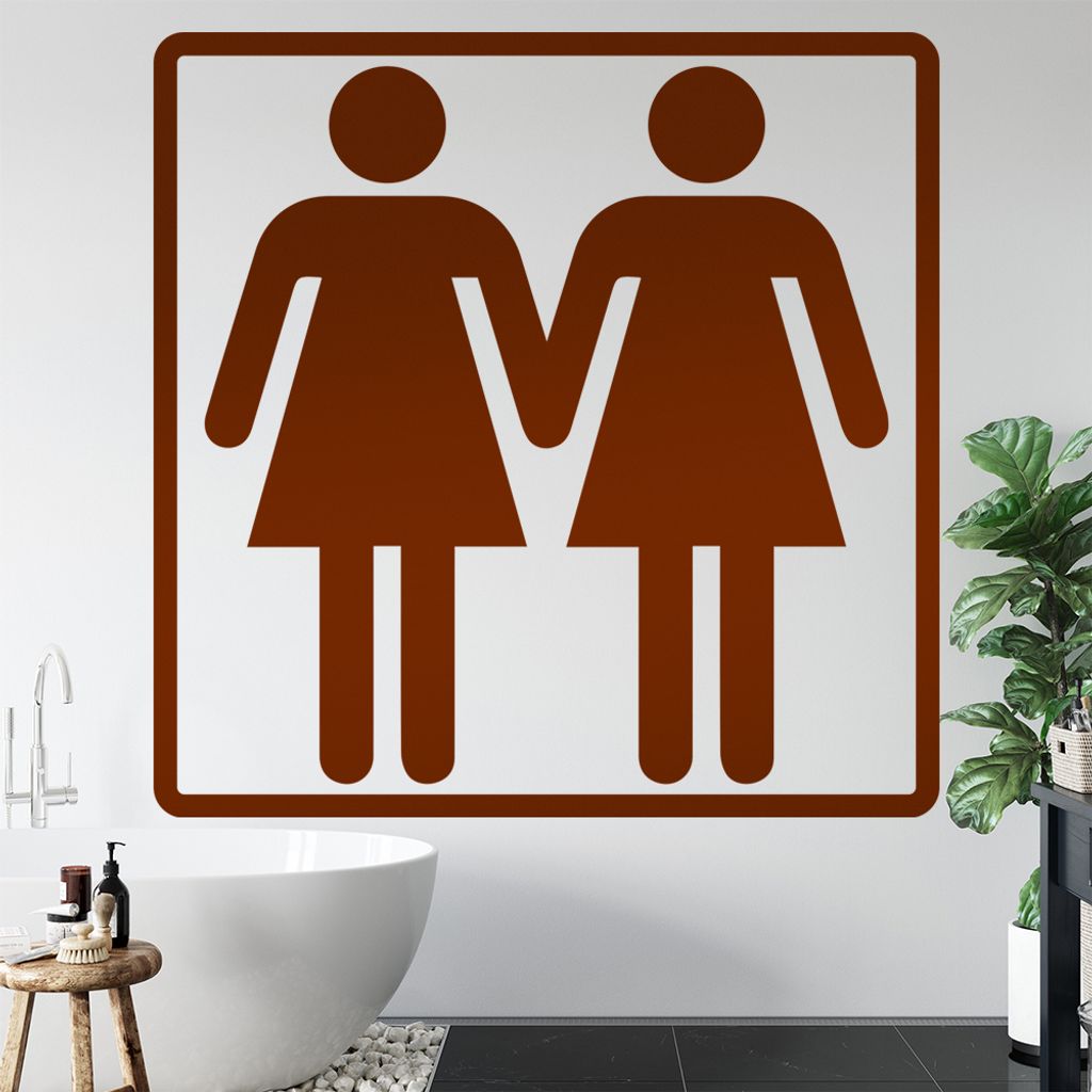 Kiwistar Frau und Frau Wandtattoo in 6 Größen - Wandaufkleber Wall Sticker - Dekoration, Küche, Wohnzimmer, Schlafzimmer, Badezimmer