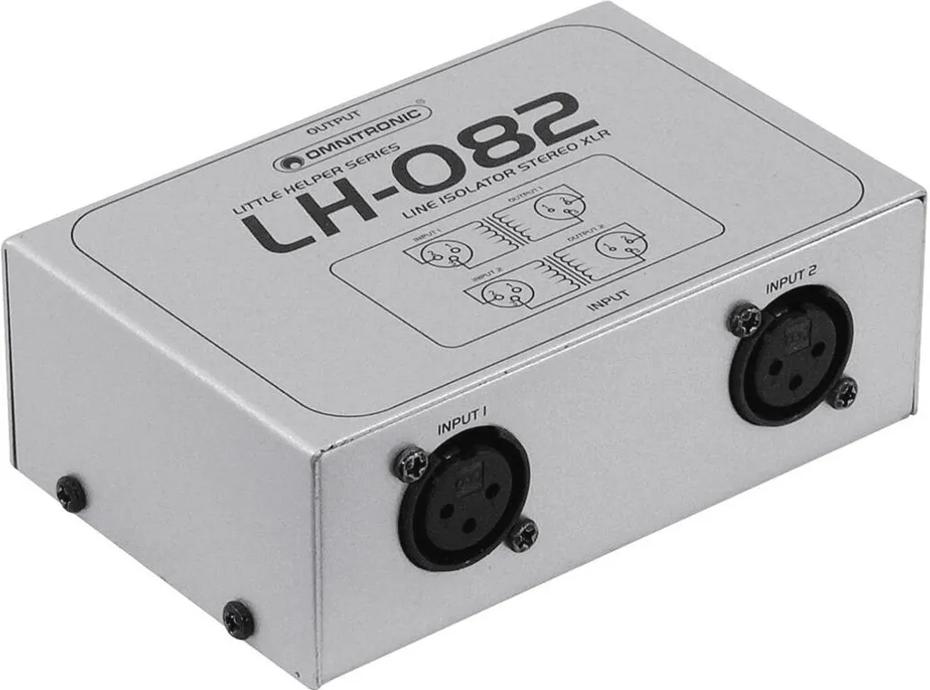Éliminateur de Ronflement Audio Omnitronic LH-082 Isolateur Stéréo XLR